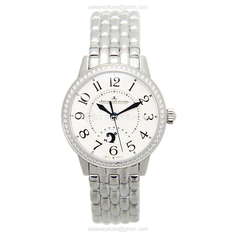 Jaeger-Lecoultre Rendez-Vous Automatic - Diamond Case - White Dial - Silver Steel Strap - View 2