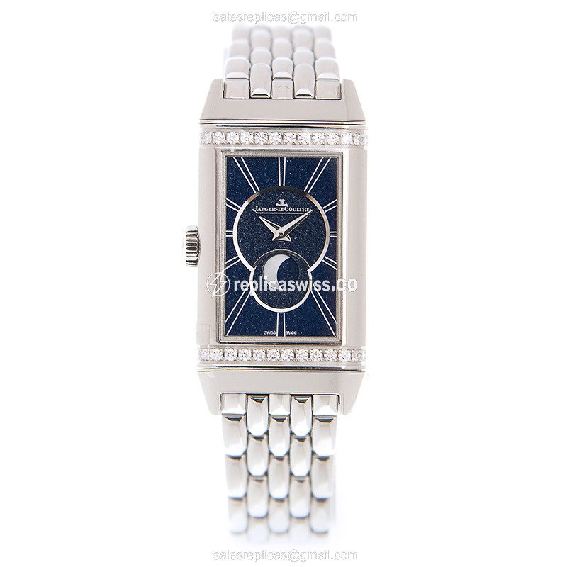 Jaeger-Lecoultre Q3358120 REVERSO Replica - Manual Wind - Blue Dial - Steel Case & Strap - View 2