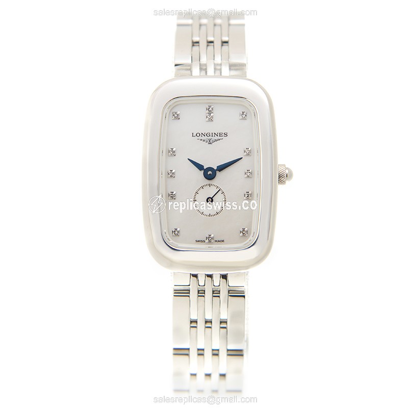 Longines Equestrian Quartz - White Dial - Steel Case - Silver Strap - Clasp - View 2