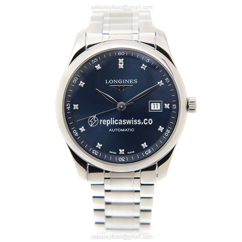 Longines L2.793.4.97.6 Replica - Automatic - Steel - Blue Dial, Silver Clasp - View 2