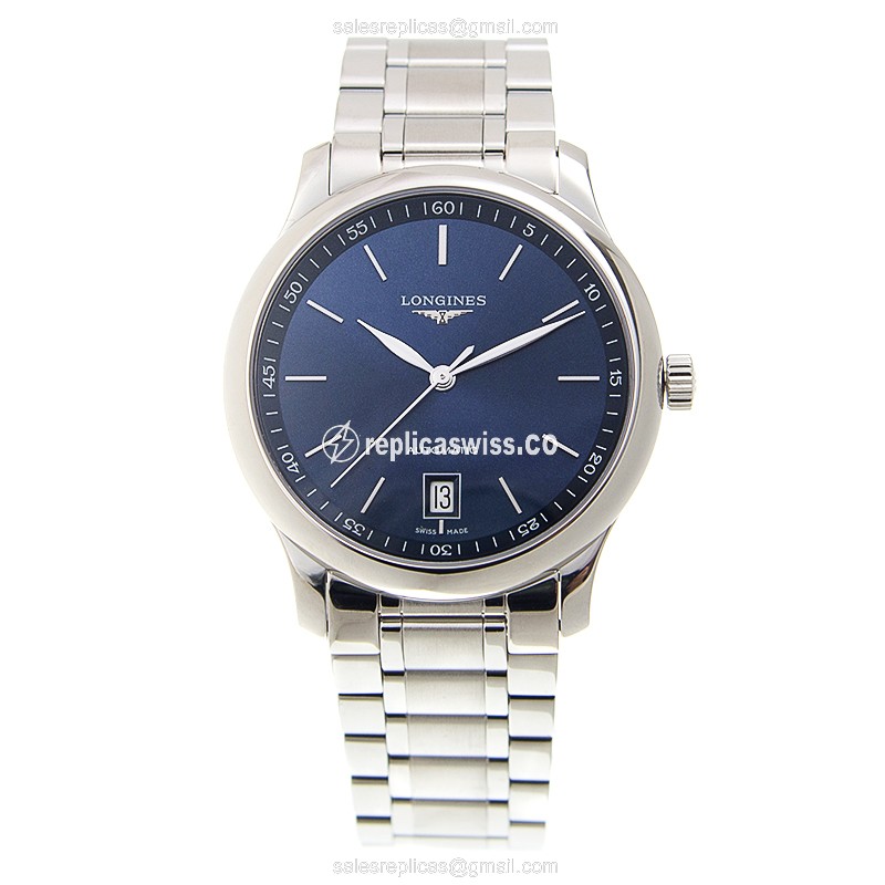 Longines L2.628.4.92.6 Replica - Automatic - Steel Case - Blue Dial - Silver Strap - View 2