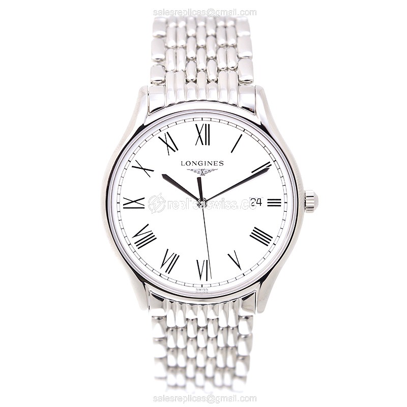 Longines Lyre Quartz Replica - Stainless Steel - White Dial, Silver Clasp - View 2