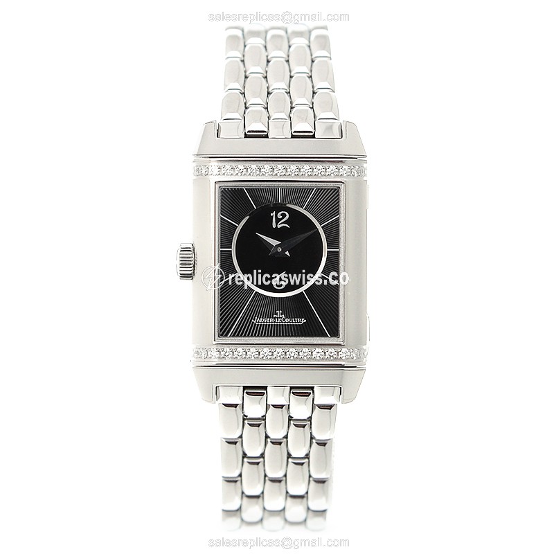 Jaeger-Lecoultre Q2668130 REVERSO - Automatic - Steel Case - Black Dial - Silver Steel Strap - View 2