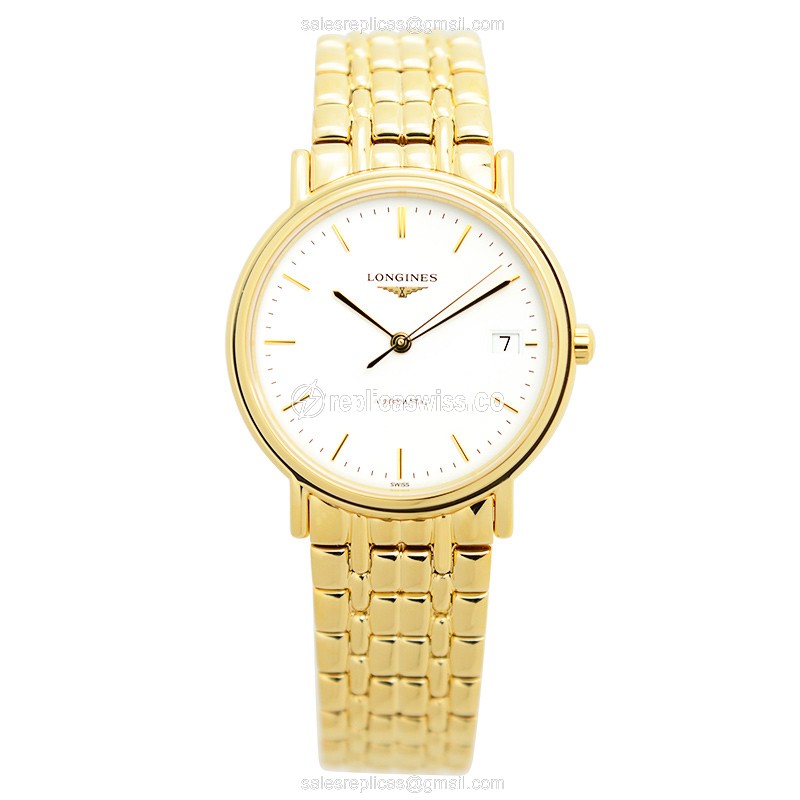 Longines Presence Replica - Automatic - Gold-Plated Case - White Dial - View 2