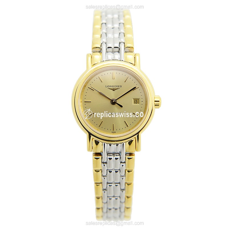 Longines Presence Replica - Automatic - Gold Dial - Steel Case - Silver Strap - View 2
