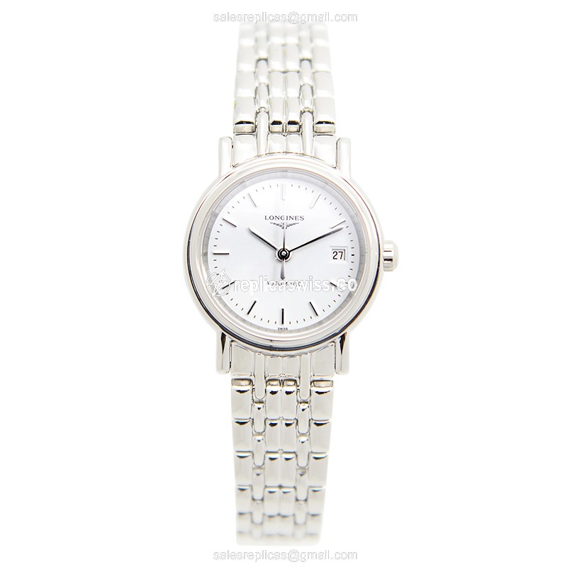 Longines Presence Replica - Automatic - Steel Case - White Dial, Silver Clasp - View 2