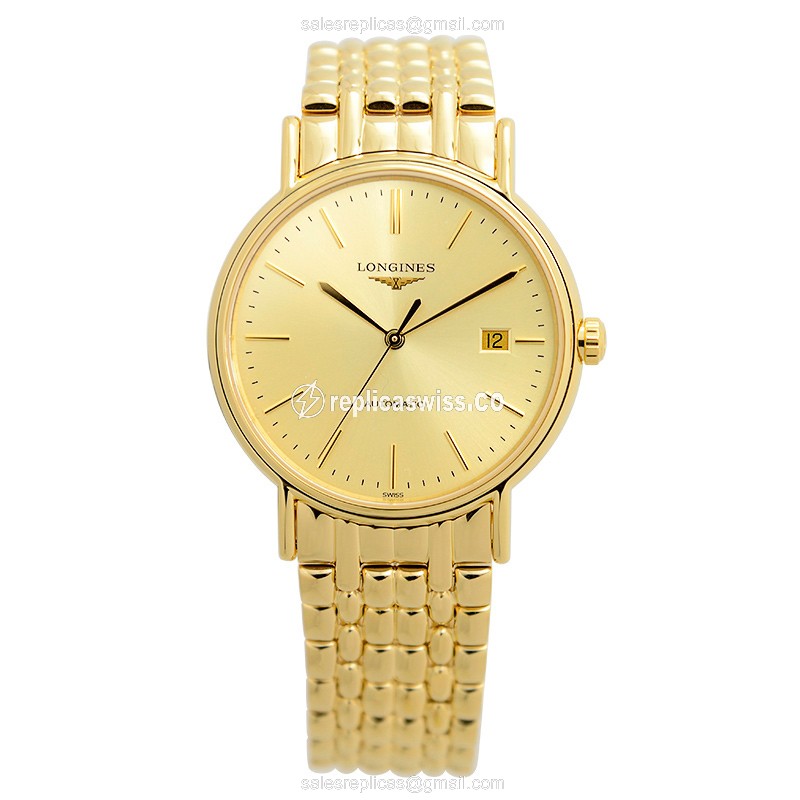Longines Presence Replica - Gold Case, Automatic, Gold Dial & PVD Gold Strap - View 2