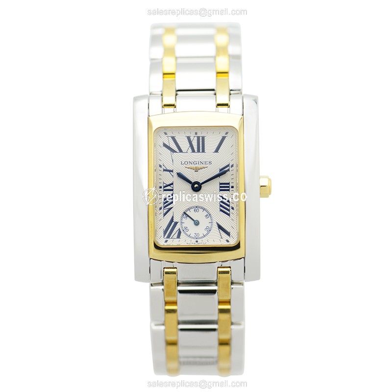 Longines DOLCE VITA Replica - Quartz - 18kt Rose Gold & Steel - Silver Dial, Steel Clasp & Strap - View 2