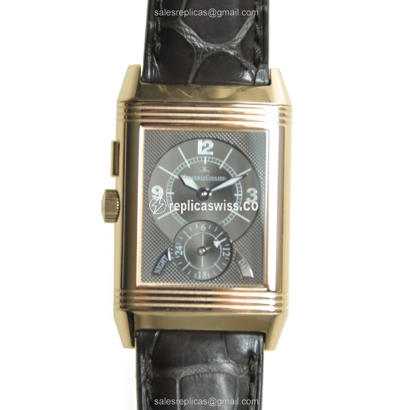 Jaeger-Lecoultre Q2712410 REVERSO - Manual - 18kt Rose Gold - Silver Dial - Brown Alligator Strap - View 2