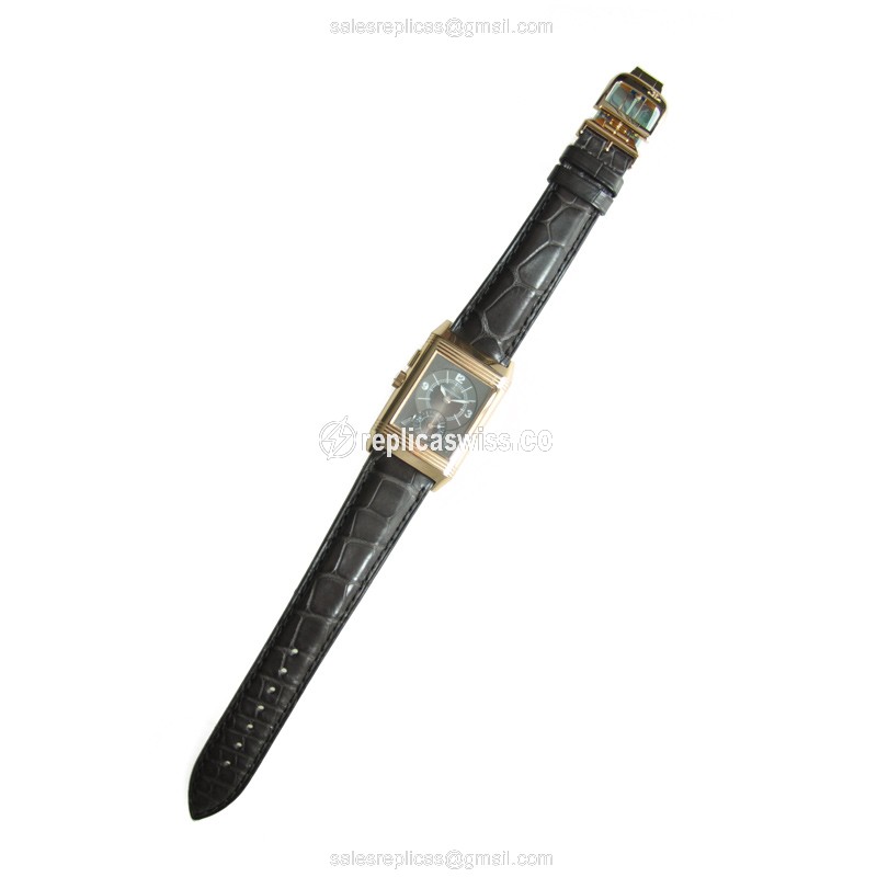 Jaeger-Lecoultre Q2712410 REVERSO - Manual - 18kt Rose Gold - Silver Dial - Brown Alligator Strap - View 4