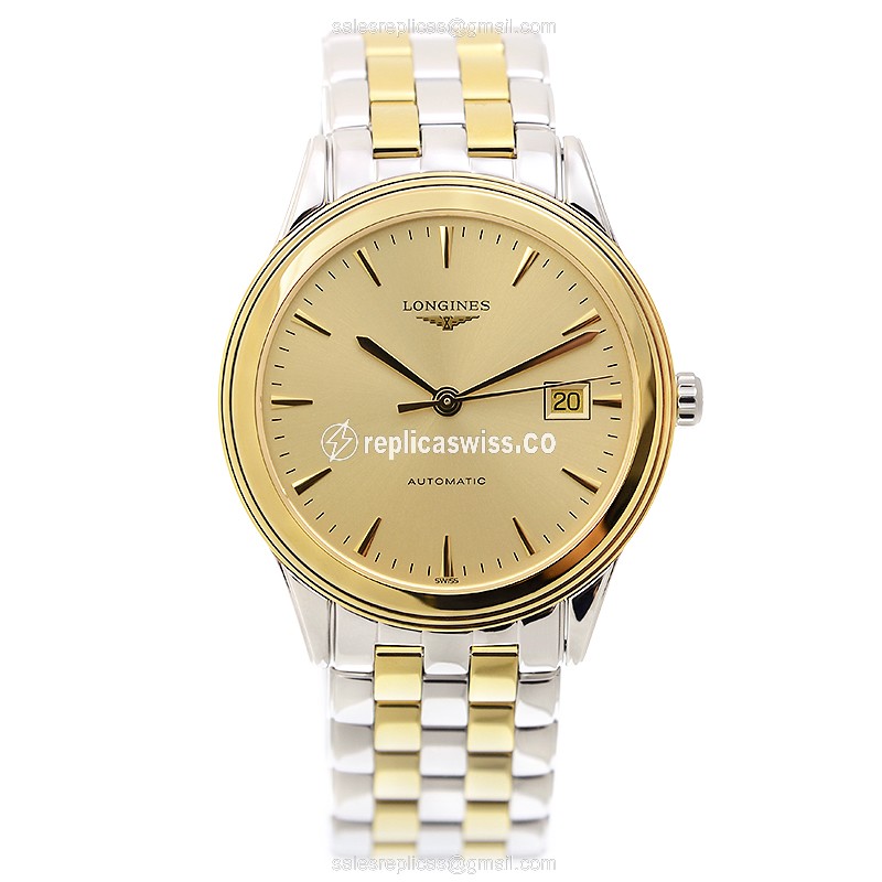 Longines L4.874.3.32.7 Flagship - Automatic - Gold-Plated Case - Gold Dial, PVD Gold Strap - View 2