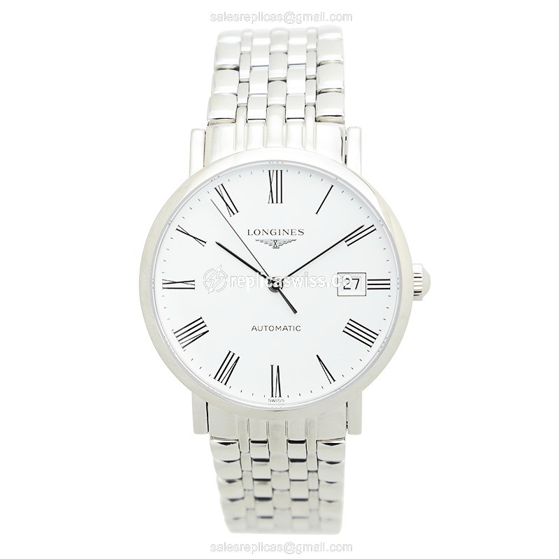Longines L4.810.4.11.6 Replica - Automatic - Stainless Steel Case - White Dial - Silver Band - View 2