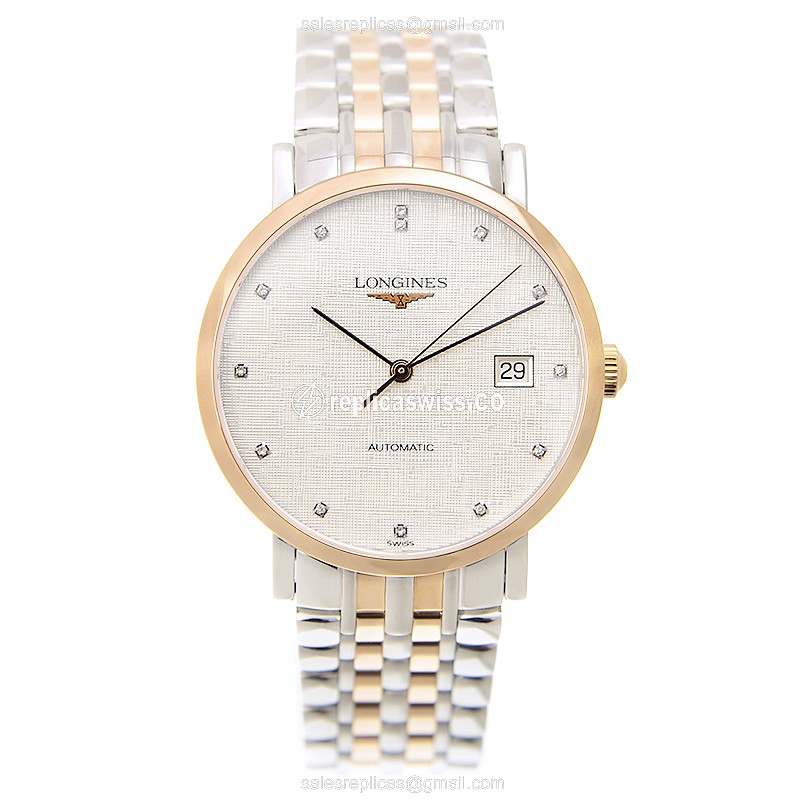 Longines Elegant Replica - Automatic - Silver Dial - Gold & Steel - View 2
