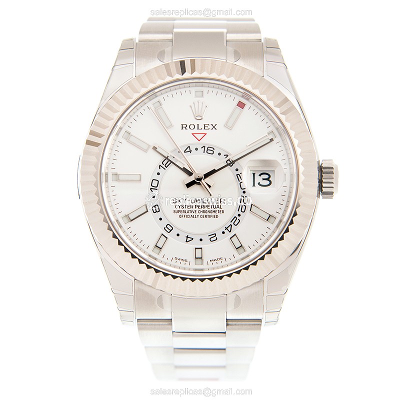 Rolex 326934-0001 Replica - Automatic - 18kt White Gold & Steel Case - White Dial - View 2
