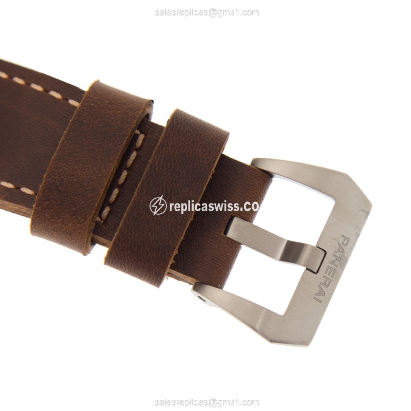 Panerai PAM00671 LUMINOR Replica - Bronze Case - Blue Dial - Brown Cowhide Strap - Automatic Movement - View 4