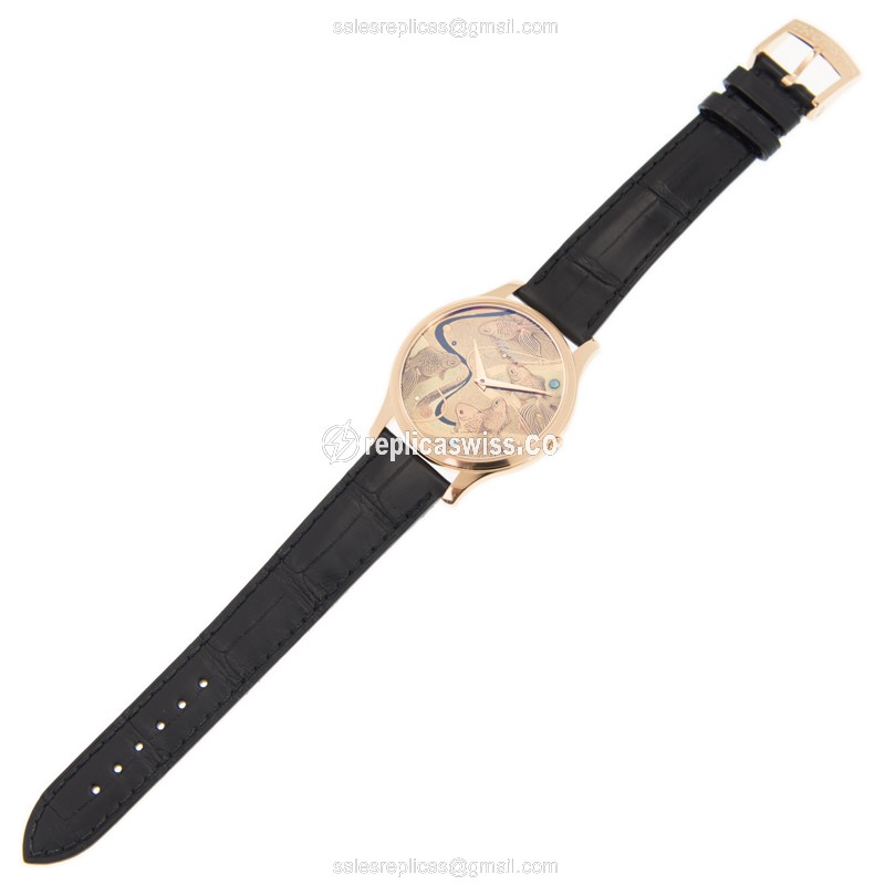 Chopard L.U.C 161902-5054 - Automatic 18kt Rose Gold - Gold Dial - Alligator Black Strap - View 2