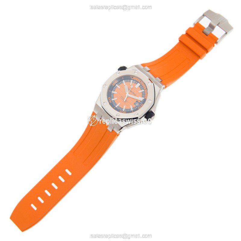 Audemars Piguet Royal Oak Offshore Replica - Automatic - Steel Case - Orange Dial - Rubber Strap - View 2