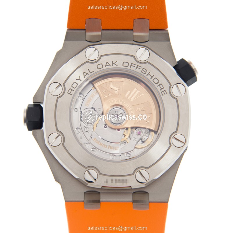 Audemars Piguet Royal Oak Offshore Replica - Automatic - Steel Case - Orange Dial - Rubber Strap - View 3