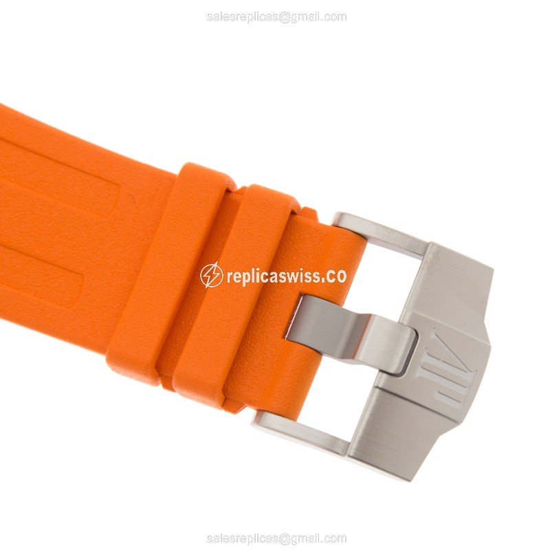 Audemars Piguet Royal Oak Offshore Replica - Automatic - Steel Case - Orange Dial - Rubber Strap - View 4