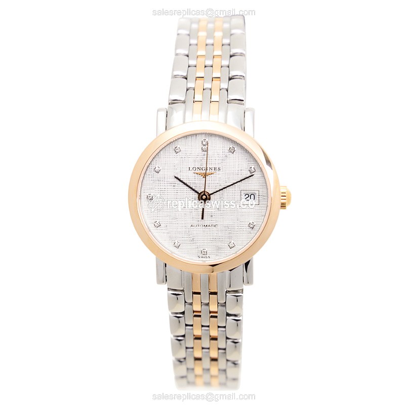 Longines L4.309.5.77.7 Replica - Automatic - 18kt Rose Gold Case - Silver Dial - View 2