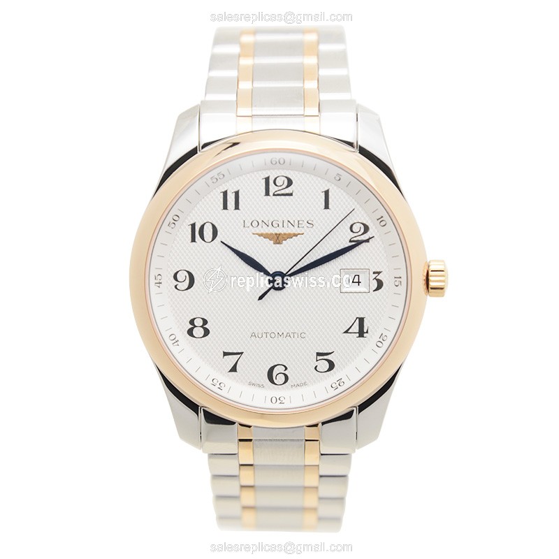 Longines L2.793.5.79.7 Replica | Automatic | 18kt Rose Gold & Steel | White Dial - View 2