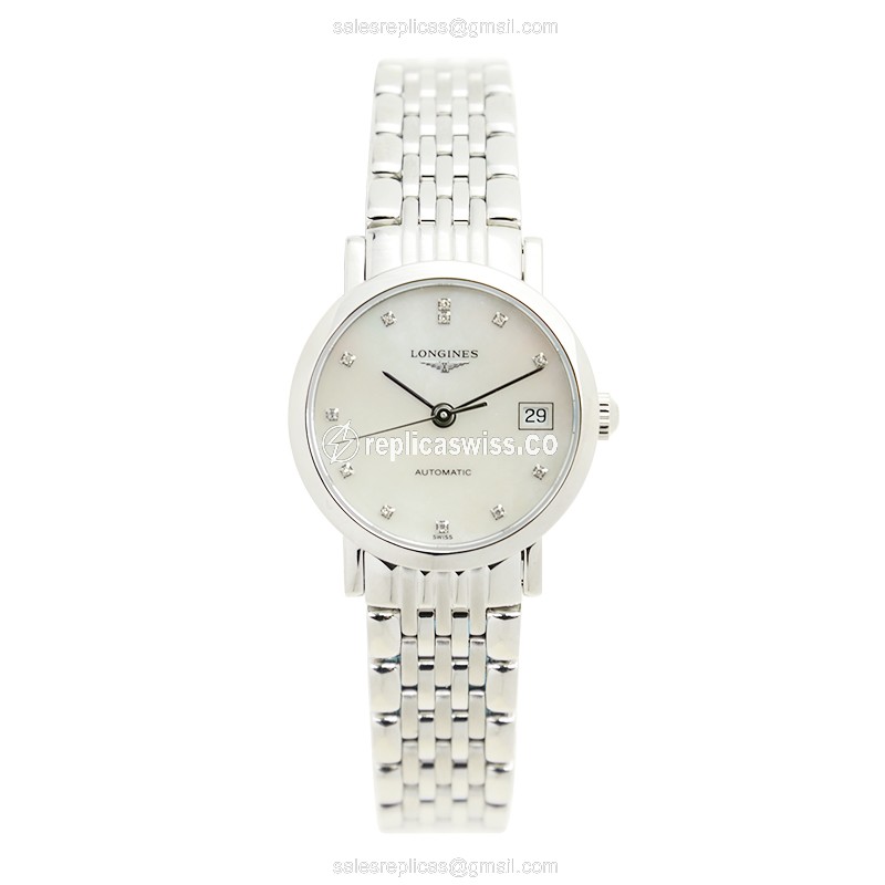 Longines L4.309.4.87.6 Replica - Automatic - Stainless Steel - White Dial, Silver Clasp - View 2