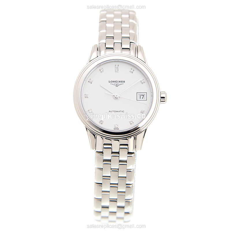 Longines L4.274.4.27.6 Flagship - Auto - Stainless Steel Case - White Dial - Silver Band - View 2