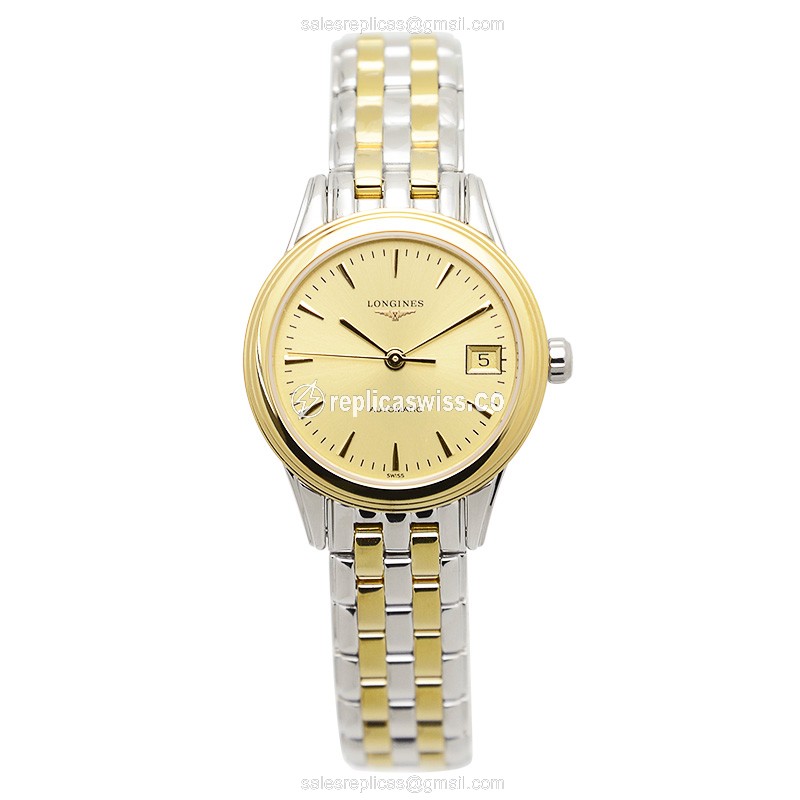 Longines Flagship Replica | Automatic | Gold PVD Case | Silver Strap - View 2
