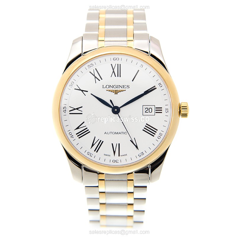 Longines L2.793.5.19.7 Replica - Automatic - 18kt Gold Case - White Dial - View 2