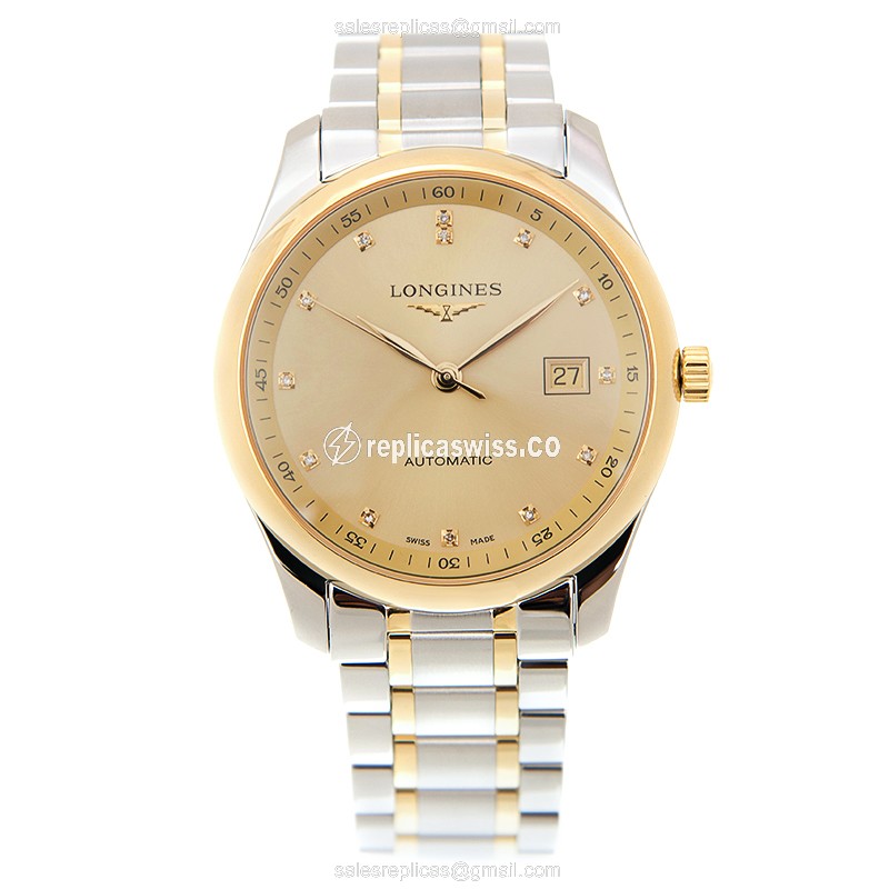 Longines L2.793.5.37.7 Replica - Automatic - Gold on Steel - Gold Clasp & Gold Strap - View 2