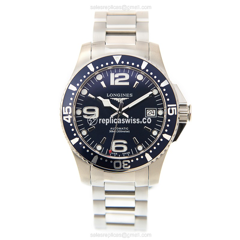 Longines CONQUEST Replica - Automatic - Steel Case - Blue Dial - Silver Clasp - View 2