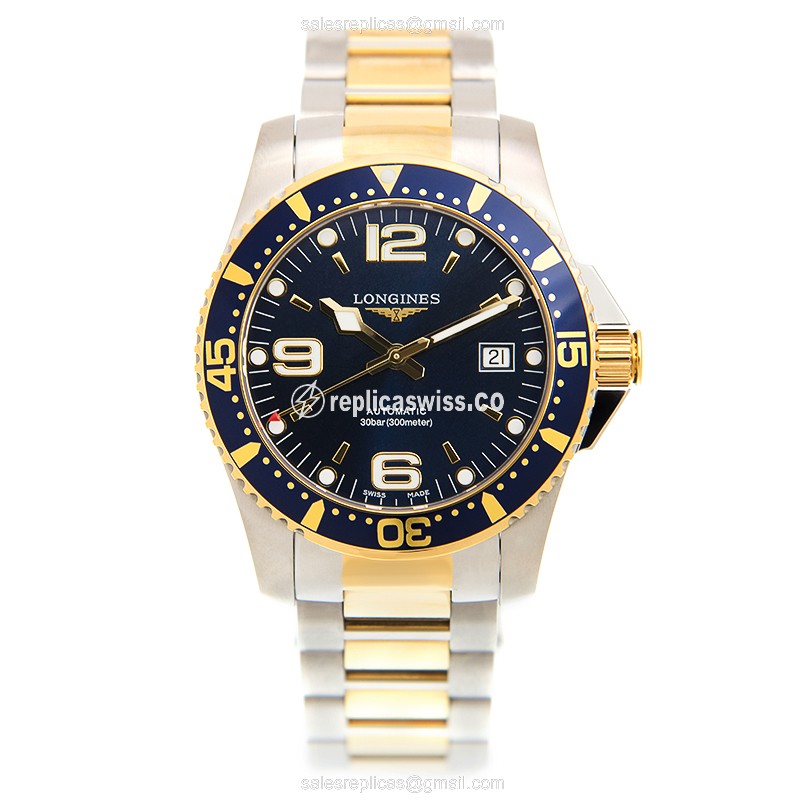 Longines Conquest Replica - Automatic - Blue Dial, Steel Case, Gold Clasp - View 2