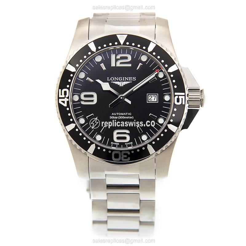 Longines Conquest Replica - Automatic - Steel Case, Black Dial, Silver Clasp - View 2