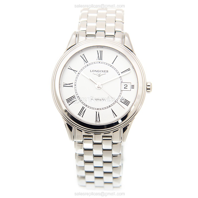 Longines L4.774.4.21.6 Flagship - Automatic - Steel Case, White Dial - View 2