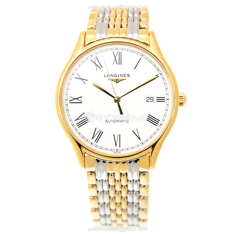 Longines Lyre Replica - Automatic - 18kt Rose Gold Case - White Dial, Gold Clasp - View 2