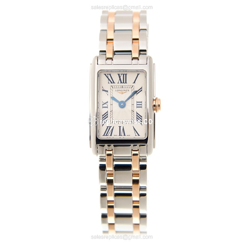 Longines DOLCE VITA Replica - Quartz - Stainless Steel Case, White Dial - Gold Steel Clasp - View 2