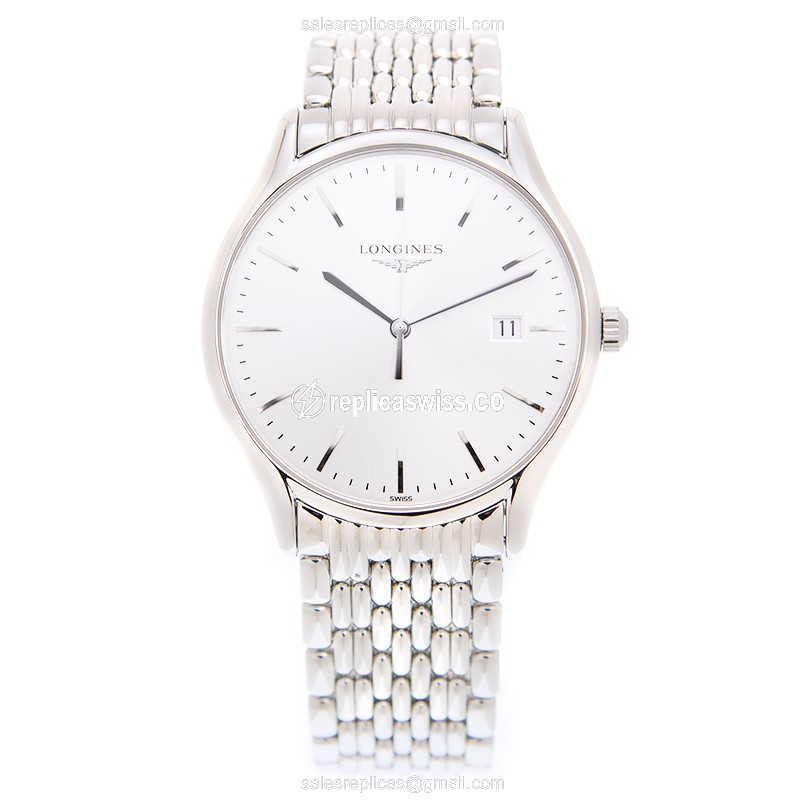 Longines Lyre Quartz Steel - White Dial Silver Clasp Steel Strap - View 2