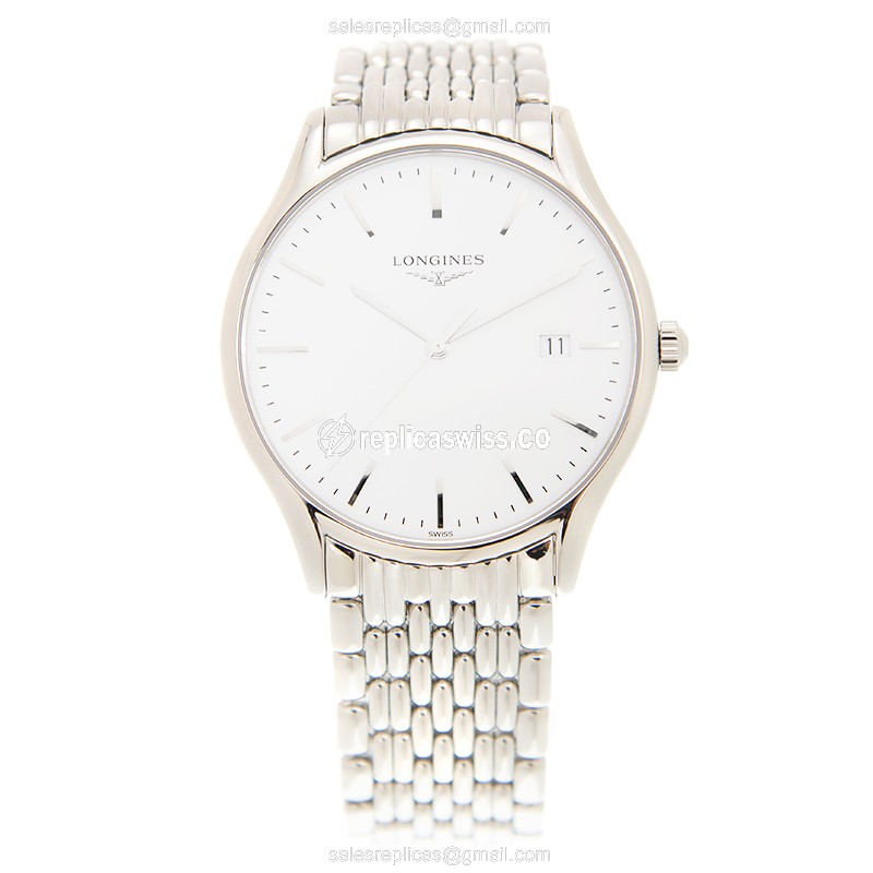 Longines Lyre Quartz Replica - White Dial - Steel Case - Silver Clasp - View 2