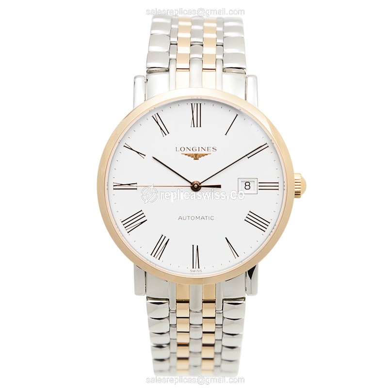 Longines L4.910.5.11.7 Replica - Automatic - 18kt Rose Gold & Steel Case - White Dial - View 2