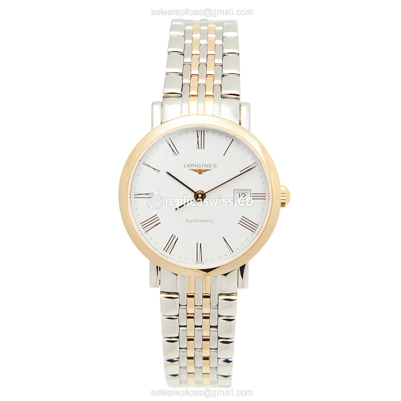 Longines L4.310.5.11.7 Replica - Automatic - 18kt Rose Gold & Steel Case - White Dial - View 2