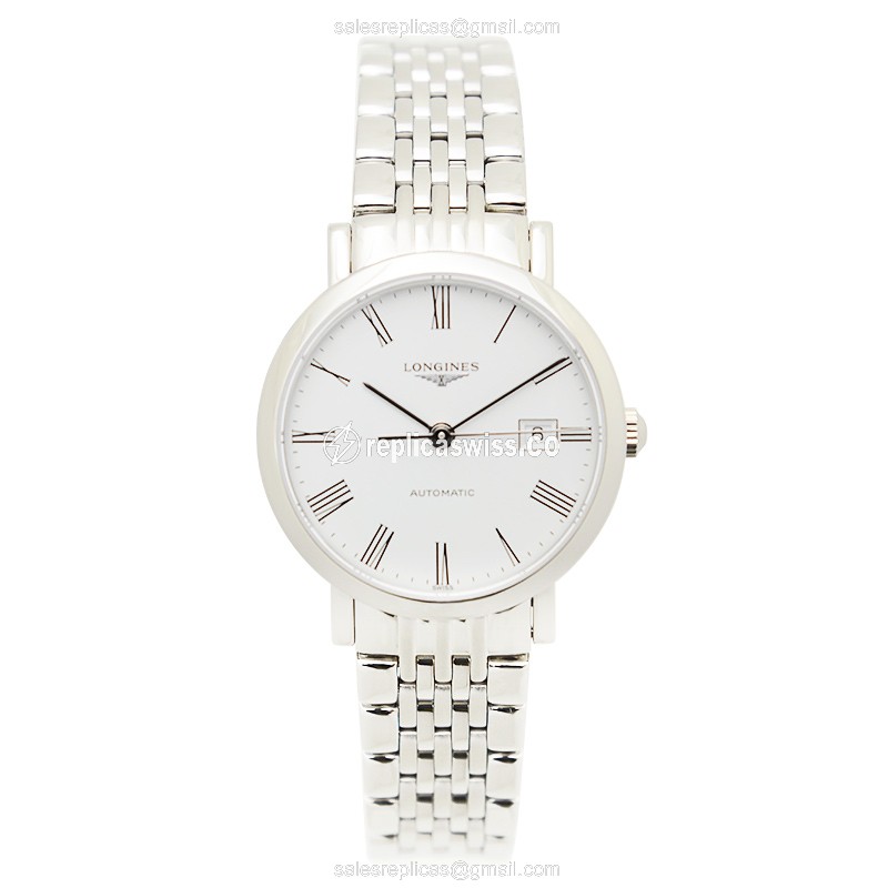 Longines L4.310.4.11.6 Replica - Automatic - Stainless Steel - White Dial, Silver Clasp - View 2