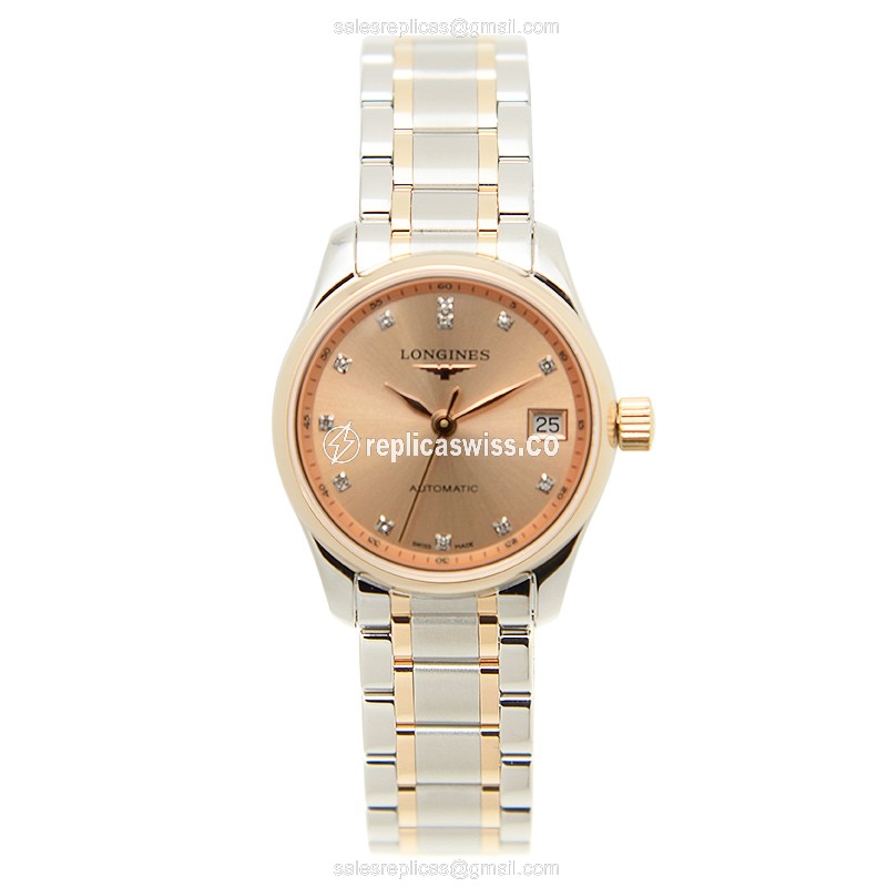 Longines L2.128.5.99.7 Replica - Automatic - Gold-Plated Case - Gold Dial - View 2