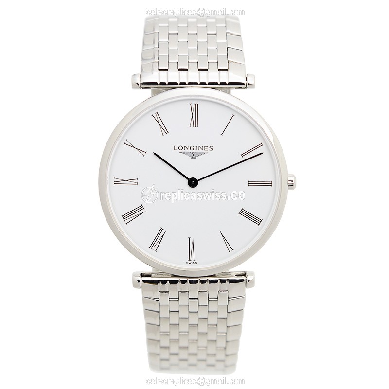 Longines L4.755.4.11.6 Replica - Quartz - Stainless Steel Case, White Dial - View 2