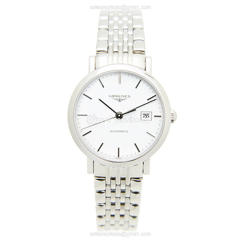 Longines L4.310.4.12.6 Replica - Automatic - Stainless Steel - White Dial, Silver Clasp - View 2