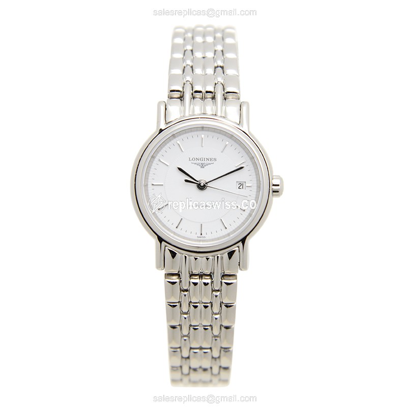 Longines Presence Replica - Automatic - Stainless Steel - White Dial, Silver Clasp - View 2