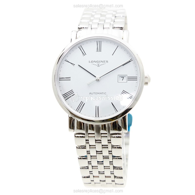 Longines L4.910.4.11.6 Replica - Automatic - Steel Case - White Dial, Silver Clasp - View 2