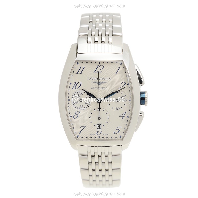 Longines EVIDENZA Replica - Automatic - Stainless Steel - Silver Dial - Steel Strap - View 2