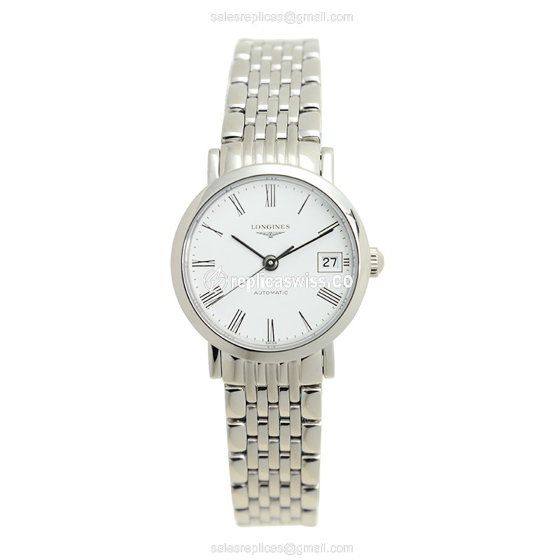 Longines L4.309.4.11.6 Replica - Automatic - Steel Case - White Dial, Silver Clasp - View 2
