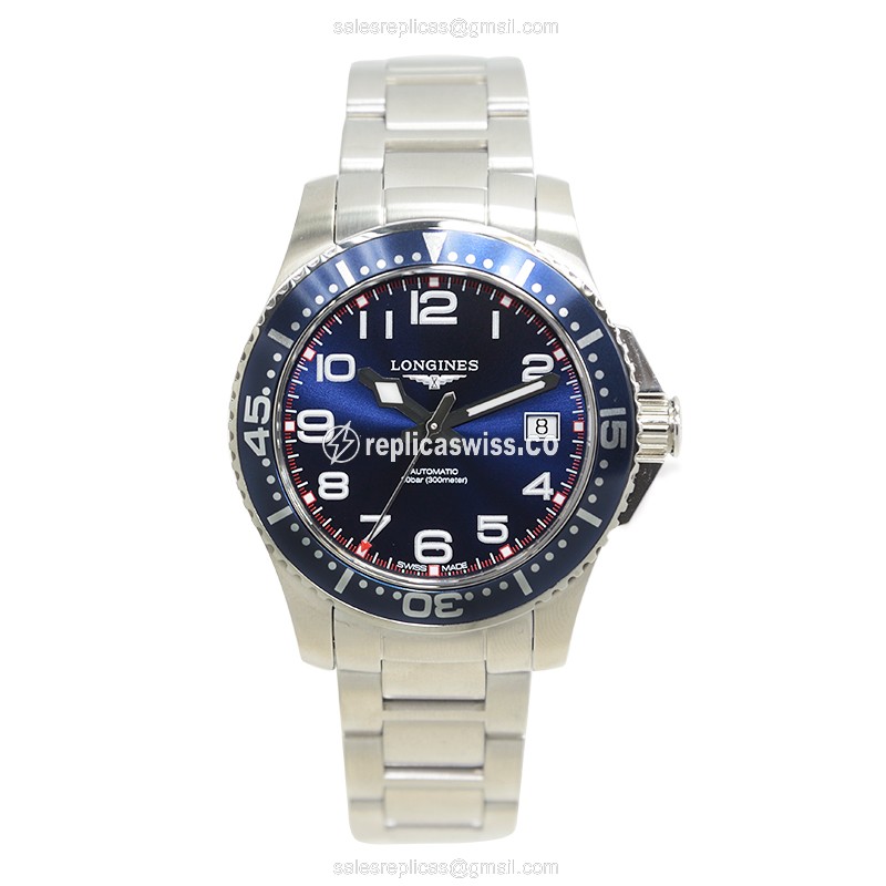 Longines CONQUEST Replica - Automatic - Steel Case - Blue Dial on Silver Strap - View 2