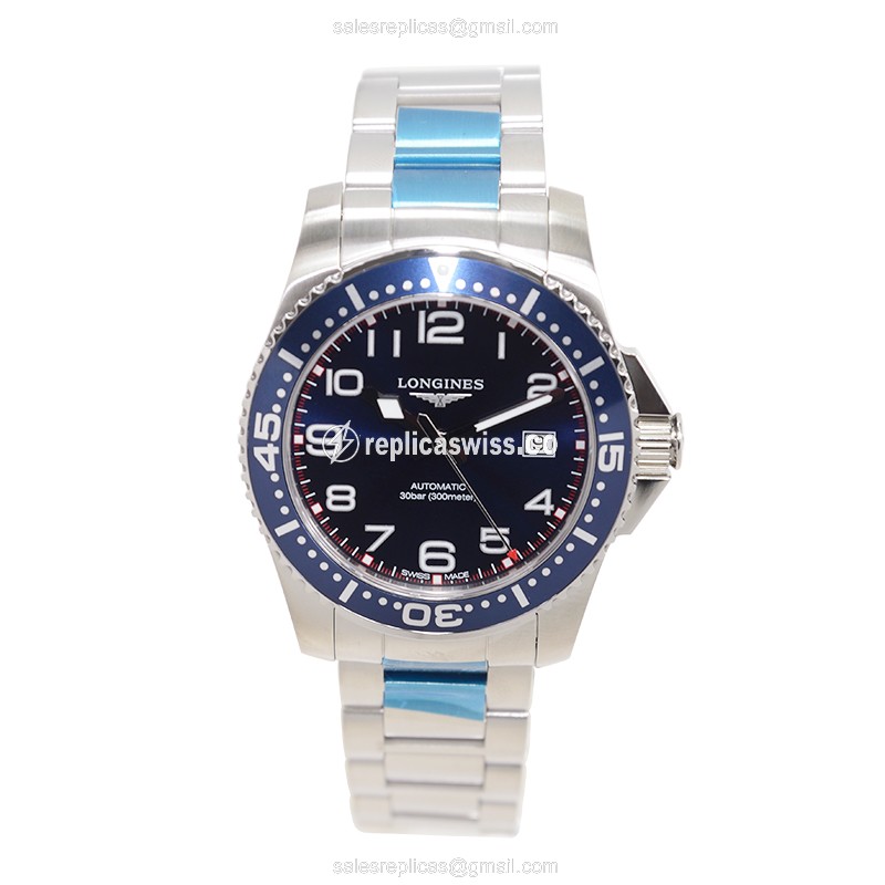 Longines Conquest Replica - Automatic - Steel Case - Blue Dial, Silver Clasp - View 2